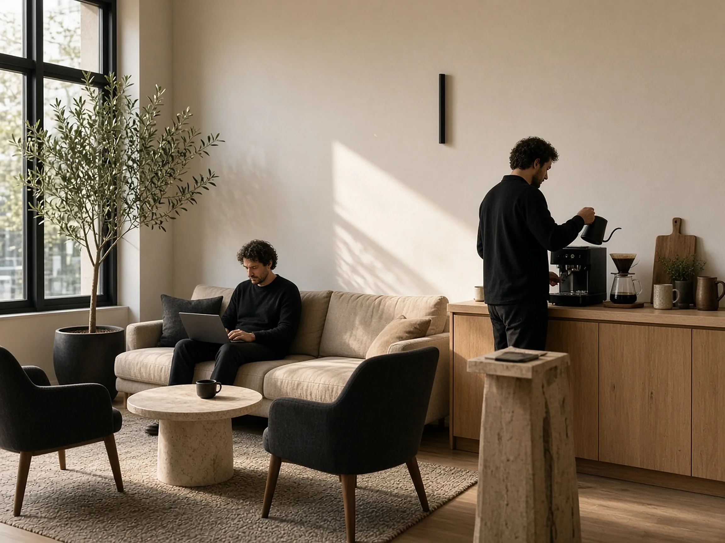 The lounge and coffee bar